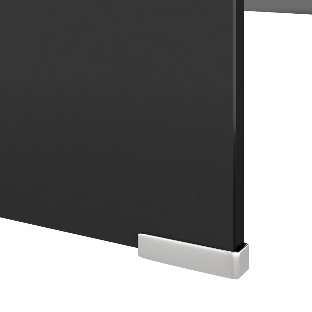Mobile/Rialzo Porta TV in Vetro Nero 120x30x13 cm 244141