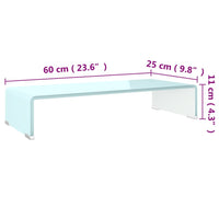 Mobile/Rialzo Porta TV in Vetro Bianco 60x25x11 cm cod mxl 33881