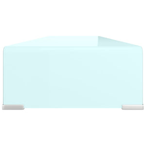 Mobile/Rialzo Porta TV in Vetro Bianco 110x30x13 cm cod mxl 33849