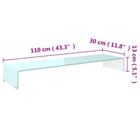 Supporto TV-Rialzo Monitor in Vetro Verde 110x30x13 cm