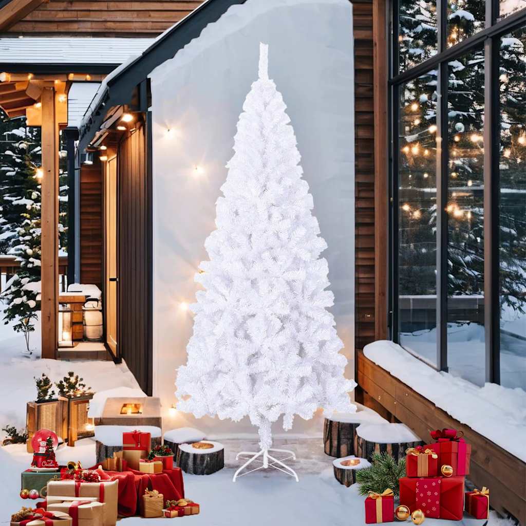 Albero di Natale Artificiale L 240 cm Bianco 244193