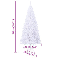 Albero di Natale Artificiale L 240 cm Bianco 244193