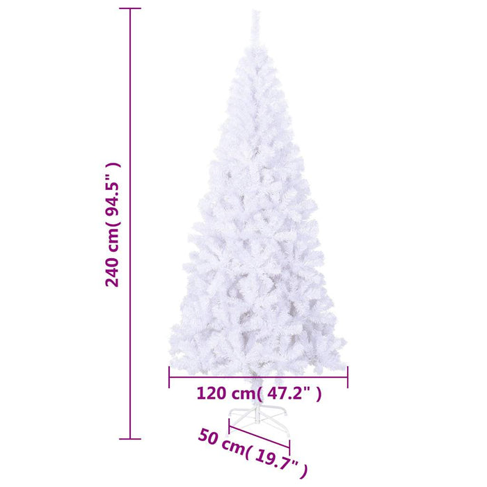 Albero di Natale Artificiale L 240 cm Bianco 244193