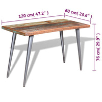 Tavolo da Pranzo in Legno Massello Anticato 120x60x76 cm 244242