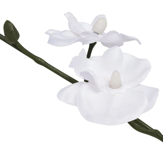 Orchidea Artificiale con Vaso-Piante Decorative 30 cm Bianca