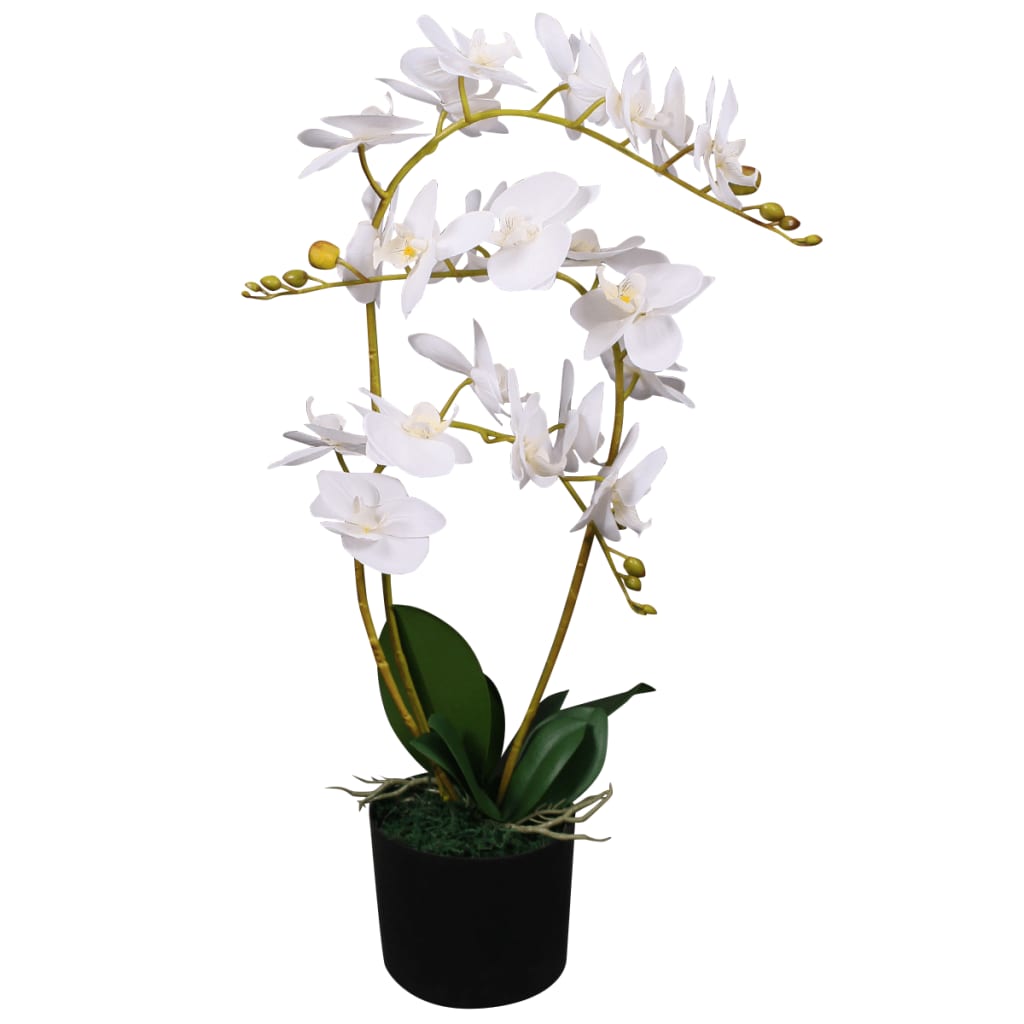 Orchidea Artificiale con Vaso 65 cm Bianca cod mxl 76678