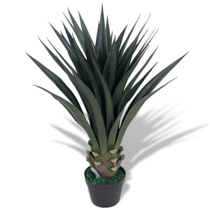 Yucca Pianta Artificiale con Vaso 85 cm Verde 244429