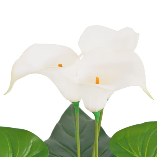 Calla Lily Artificiale con Vaso 85 cm Bianco 244445