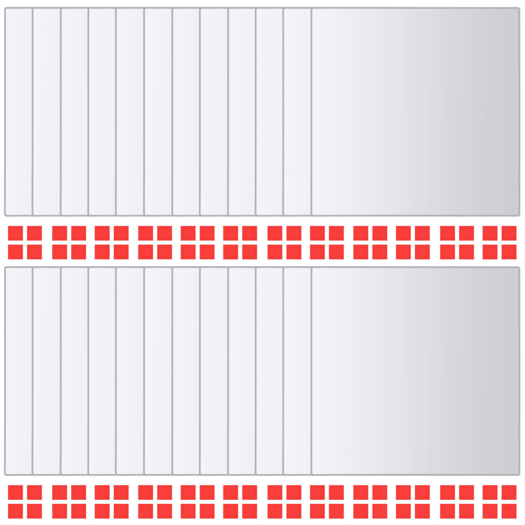 24 Pz Piastrelle a Specchio Quadrate-Specchio decorativo  in Vetro
