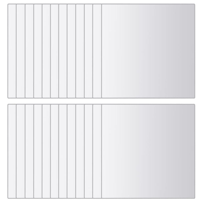 24 Pz Piastrelle a Specchio Quadrate in Vetro