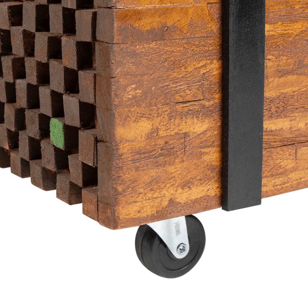 Tavolino Laterale in Legno di Teak 60x60x38 cm