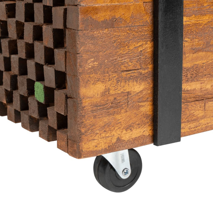 Tavolino Laterale in Legno di Teak 60x60x38 cm