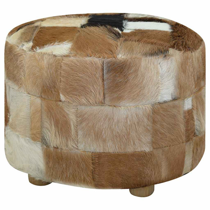 Pouf Rotondo in Vera Pelle 50x50x45 cm  cod mxl 68133