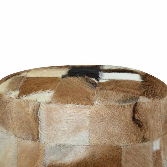 Pouf Rotondo in Vera Pelle 50x50x45 cm  cod mxl 68133