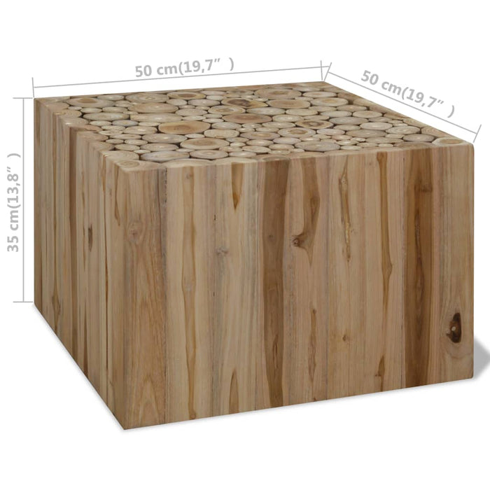 Tavolino da Salotto in Legno di Teak Autentico 50x50x35 cm 244555