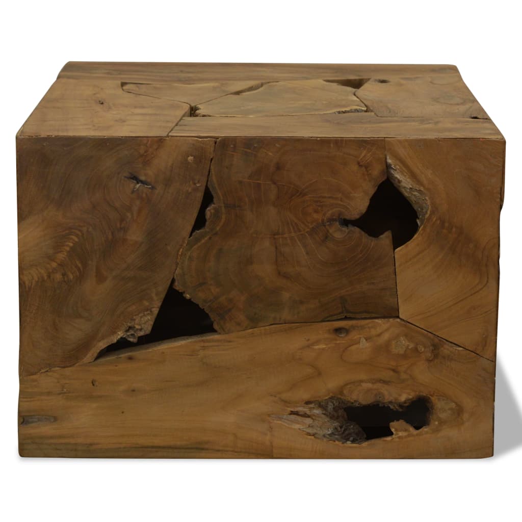 Tavolino da CaffÃ¨ in Autentico Legno di Teak 50x50x35cm Marrone cod mxl 15593