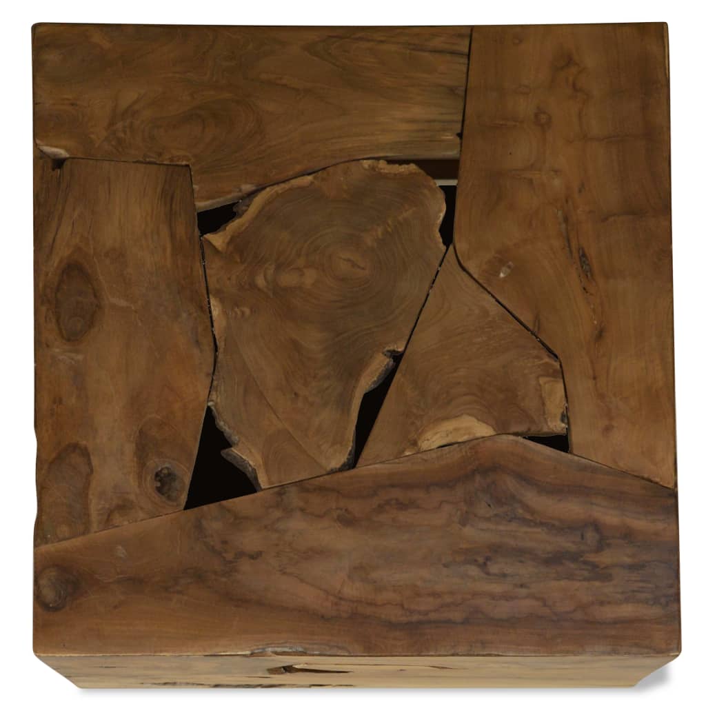 Tavolino da Caffè in Autentico Legno di Teak 50x50x35cm Marrone 244557