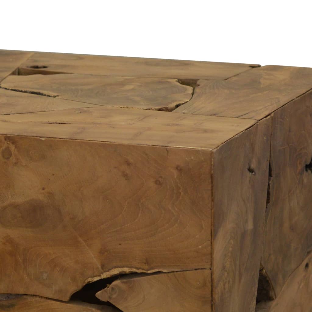 Tavolino da Caffè in Autentico Legno di Teak 50x50x35cm Marrone 244557
