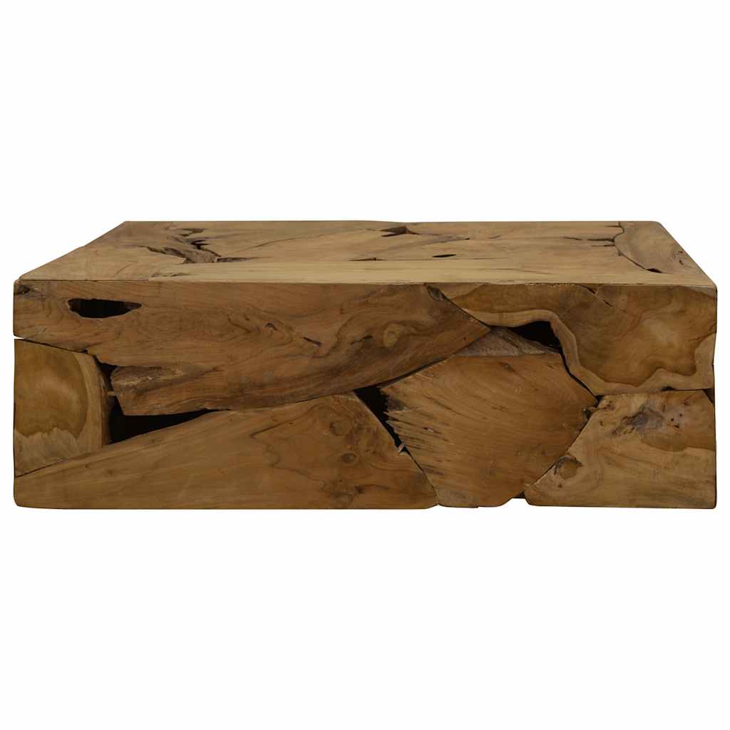 Tavolino da Caffè in Autentico Legno di Teak 90x50x30cm Marrone 244558