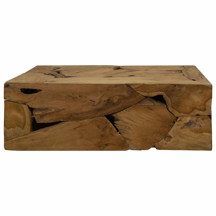 Tavolino da Caffè in Autentico Legno di Teak 90x50x30cm Marrone 244558