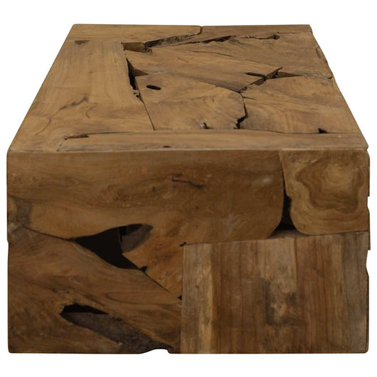 Tavolino da Caffè in Autentico Legno di Teak 90x50x30cm Marrone 244558
