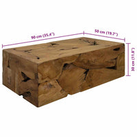 Tavolino da Caffè in Autentico Legno di Teak 90x50x30cm Marrone 244558