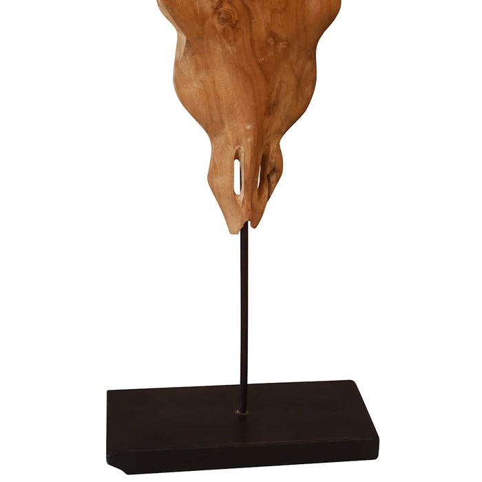 Scultura Teschio di Toro in Teak 66x15x88 cm