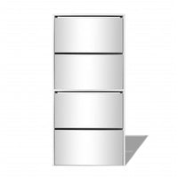 Scarpiera a 4 Strati con Specchio Bianca 63x17x134 cm 273936