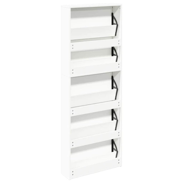 Scarpiera a 5 Strati con Specchio Bianca 63x17x169,5 cm 273938