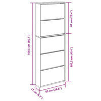 Scarpiera a 5 Strati con Specchio Bianca 63x17x169,5 cm 273938