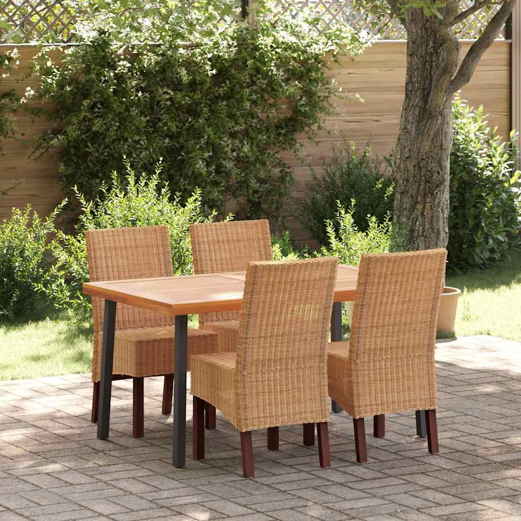 Sedie da Pranzo 4 pz Marroni in Rattan Naturale 274204