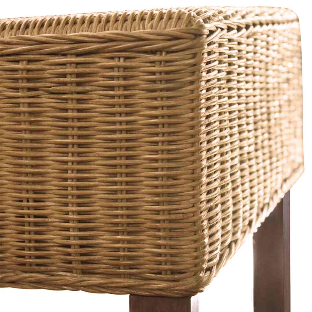 Sedie da Pranzo 4 pz Marroni in Rattan Naturale 274204