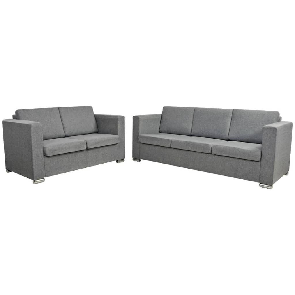 2 Pz Set di Divani in Stoffa Grigio Chiaro  cod mxl 16808
