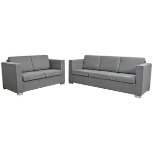 2 Pz Set di Divani in Stoffa Grigio Chiaro  cod mxl 16808