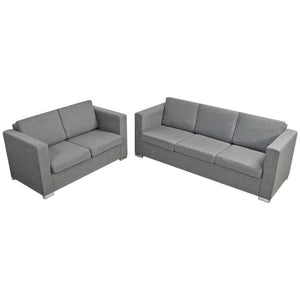 2 Pz Set di Divani in Stoffa Grigio Chiaro  cod mxl 16808