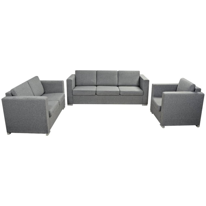 3 Pz Set di Divani in Stoffa Grigio Chiaro  cod mxl 16809