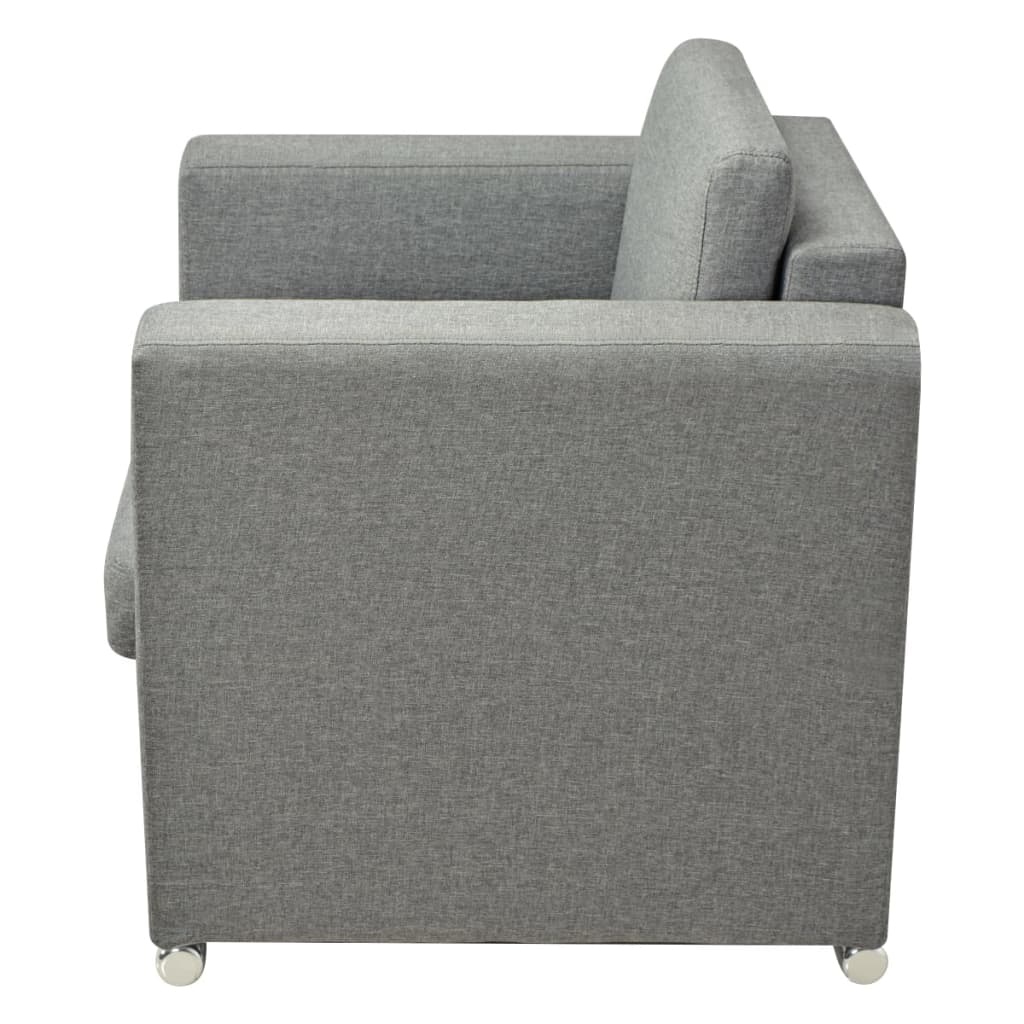 3 Pz Set di Divani in Stoffa Grigio Chiaro  cod mxl 16809