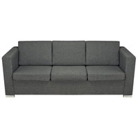 2 Pz Set di Divani in Stoffa Grigio Scuro 274214