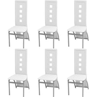 Sedie da Pranzo 6 pz Bianche in Similpelle