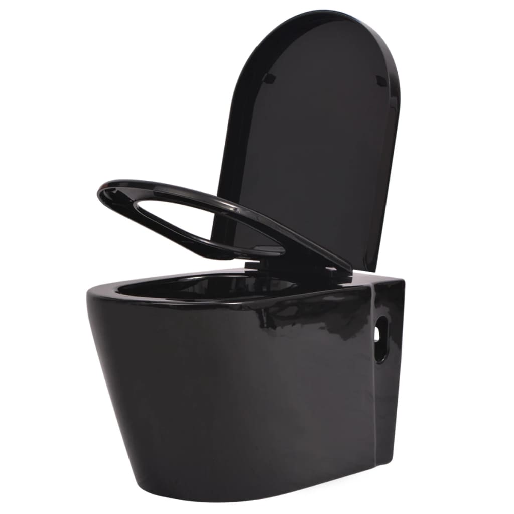 Wc sospeso con cassetta nascosta vaso ceramica nero 02_0003579