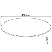 Piano Tavolo Rotondo in Vetro Temperato 800 mm 244617