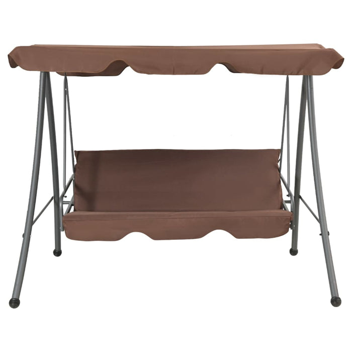 Panchina a Dondolo da Giardino con Baldacchino CaffÃ¨