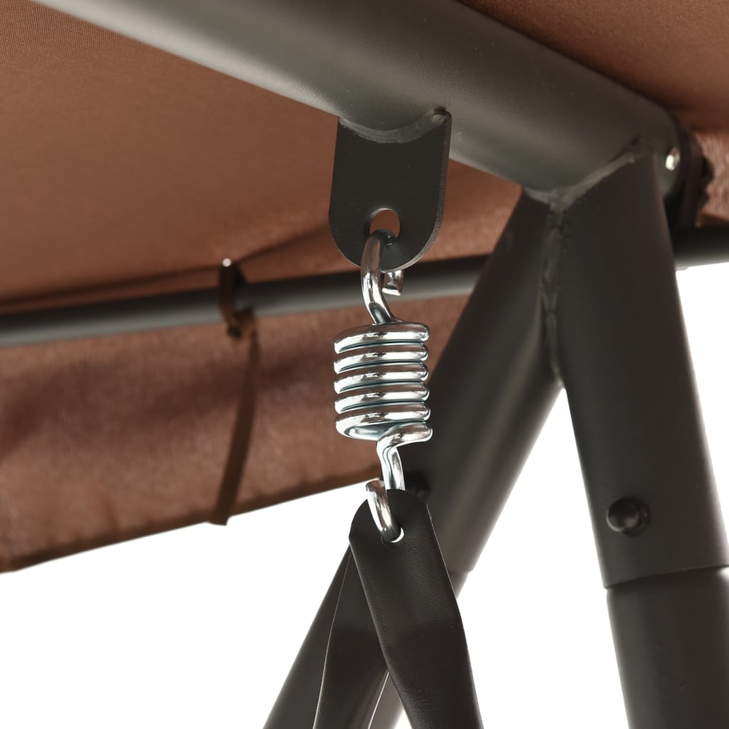 Panchina a Dondolo da Giardino con Baldacchino Caffè 43238