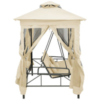 Gazebo Convertibile Panchina a Dondolo Bianco Crema 43239