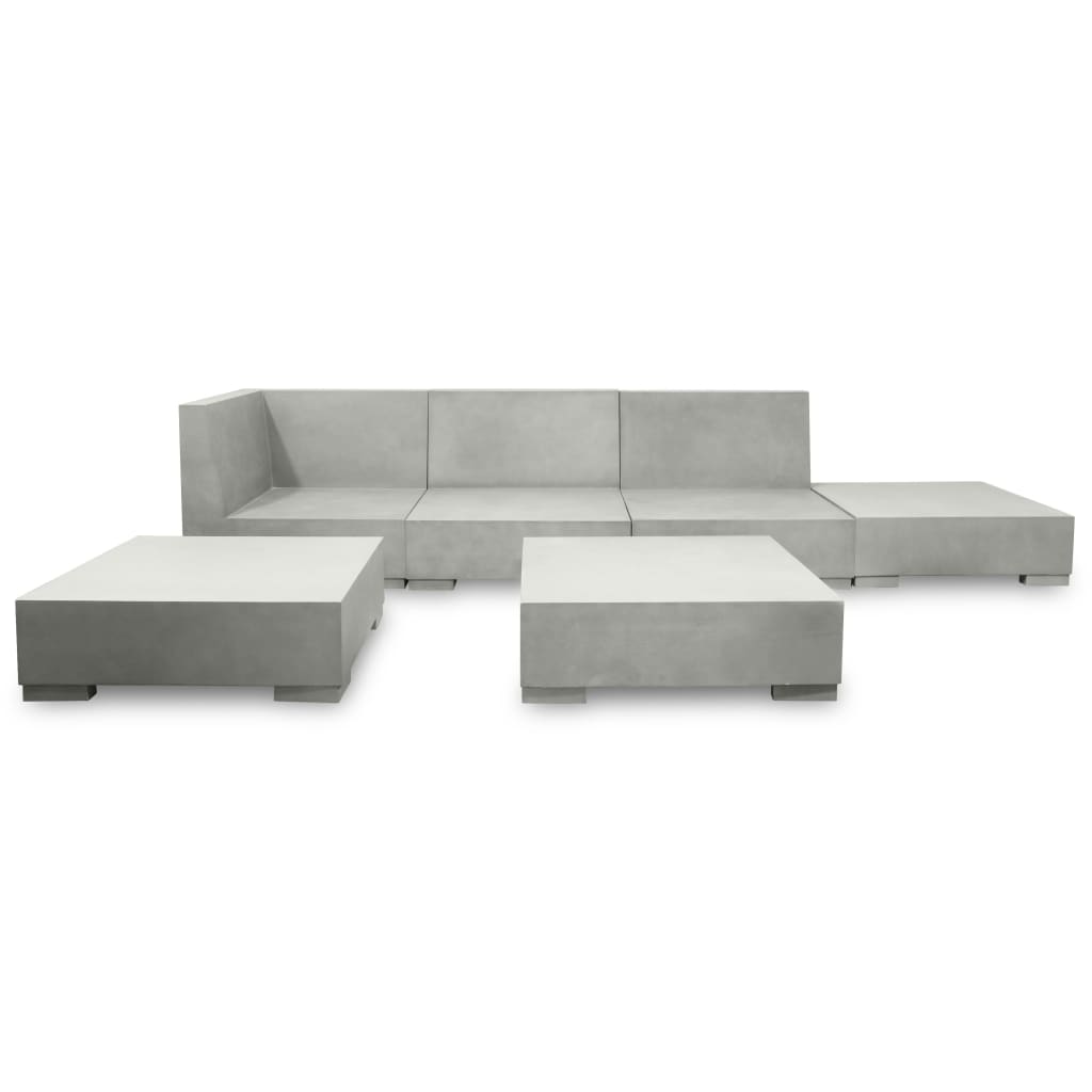 Set Divani da Giardino 6 pz con Cuscini in Cemento Grigio 43300