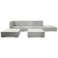 Set Divani da Giardino 6 pz con Cuscini in Cemento Grigio 43300