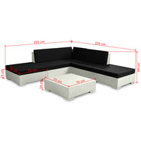 Set Divani da Giardino 6 pz con Cuscini in Cemento Grigio 43300