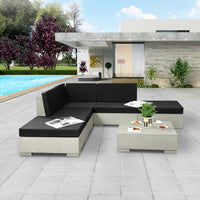 Set Divani da Giardino 6 pz con Cuscini in Cemento Grigio 43300