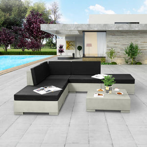 Set Divani da Giardino 6 pz con Cuscini in Cemento Grigio 43300