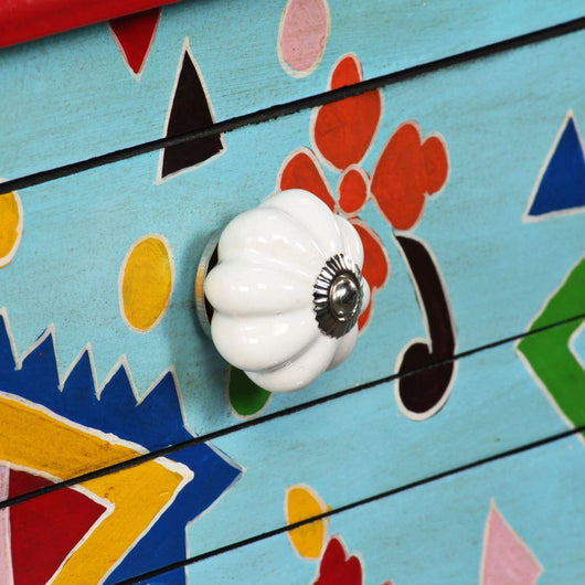 Credenza credenza consolle mobile contenitore in legno massello di mango dipinto a mano blu 4402020